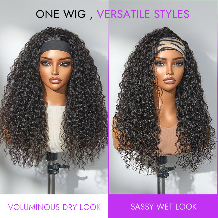Luvme Too Easy Texture Wig Water Wave Glueless Headband Wig Flexi-Fit Drawstring (Get Free Trendy Headbands)-04