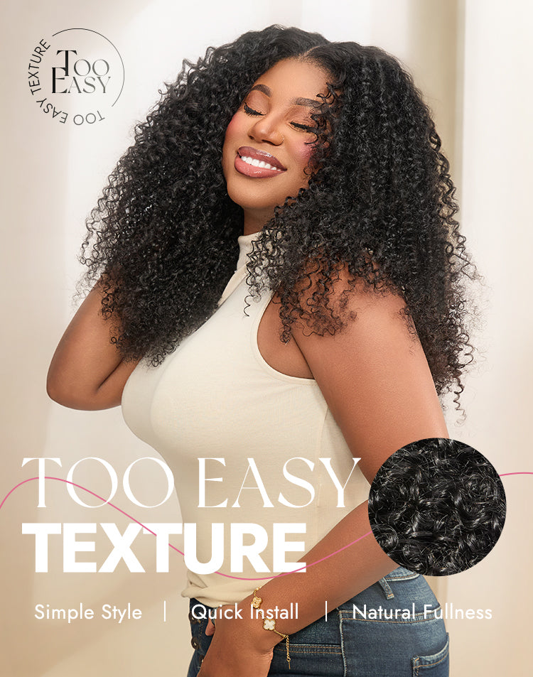 LUVME REMOVABLE SEW-IN™ Wig 180% Density  Kinky Curly / Yaki Straight Glueless V Part Flexi-Fit Drawstring Wig-16