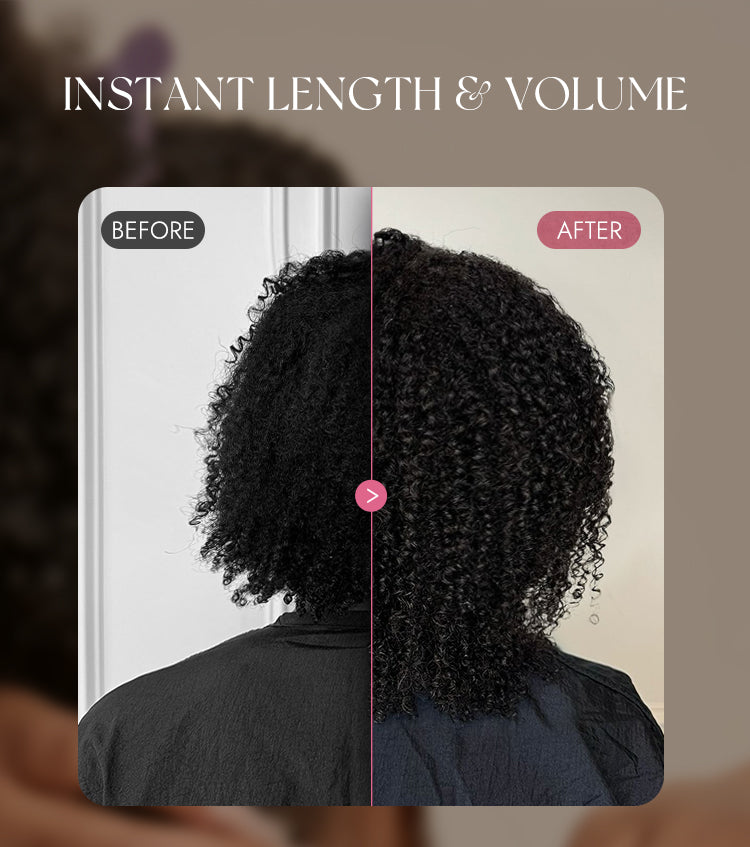 LUVME REMOVABLE SEW-IN™ Wig 180% Density  Kinky Curly / Yaki Straight Glueless V Part Flexi-Fit Drawstring Wig-19