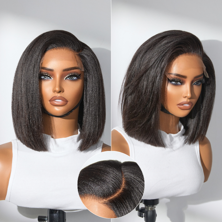 Ultra Natural Glueless Minimalist HD Lace C Part Bob Wig 100% Human Hair | Classic & Chic-02