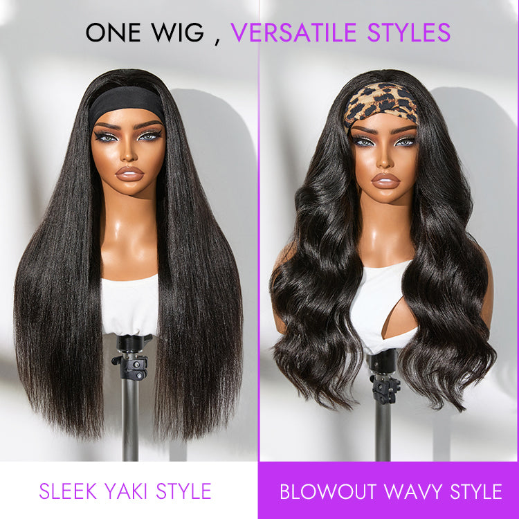 Luvme Too Easy Texture™ Wig Kinky Straight Flexi-Fit Drawstring Glueless Headband Wig (Get Free Trendy Headbands)-20