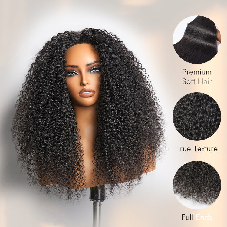 Luvme Too Easy Texture™ 3-In-1 Half Wig Kinky Curly / Yaki Straight Glueless Flexi-Fit Drawstring Wig-26
