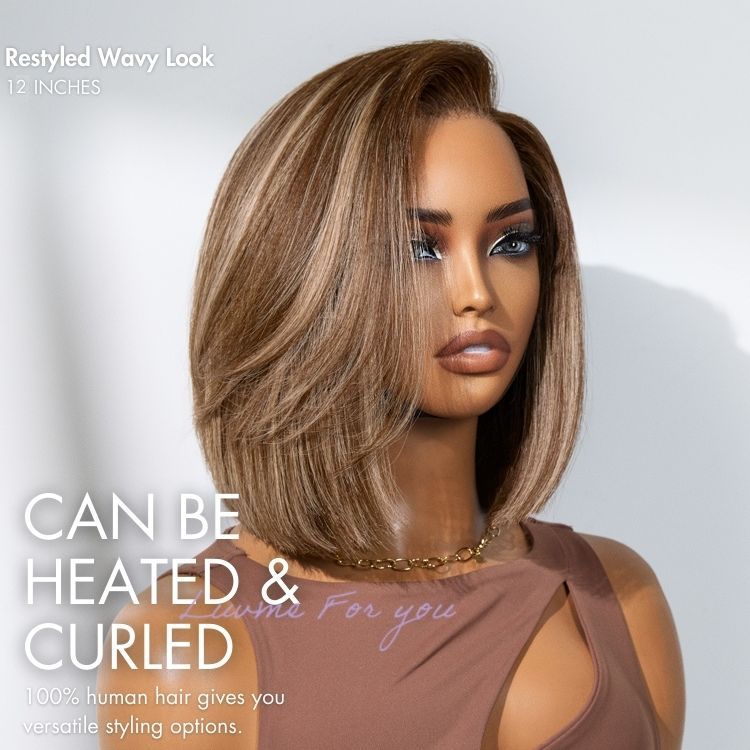Luvme All-Day Comfort™ Wig Ash Blonde Highlight Blunt Cut Bob Glueless Minimalist HD Lace Wig Pre-Cut Lace-21