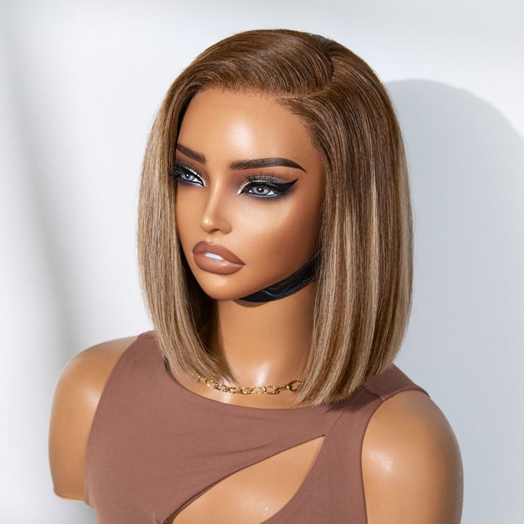Luvme All-Day Comfort™ Wig Ash Blonde Highlight Blunt Cut Bob Glueless Minimalist HD Lace Wig Pre-Cut Lace-23