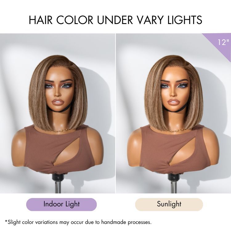 Luvme All-Day Comfort™ Wig Ash Blonde Highlight Blunt Cut Bob Glueless Minimalist HD Lace Wig Pre-Cut Lace-22