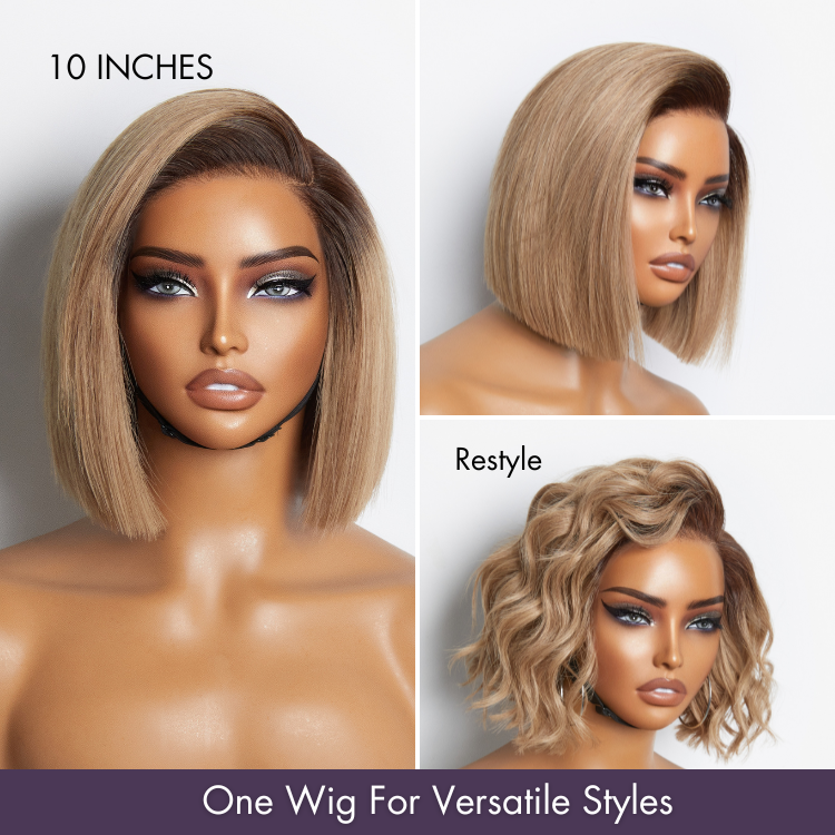 Ash Blonde Ombre Blunt Cut Bob Glueless Minimalist HD Lace Short Bob Wig Ready to Go Pre-Cut Lace-08