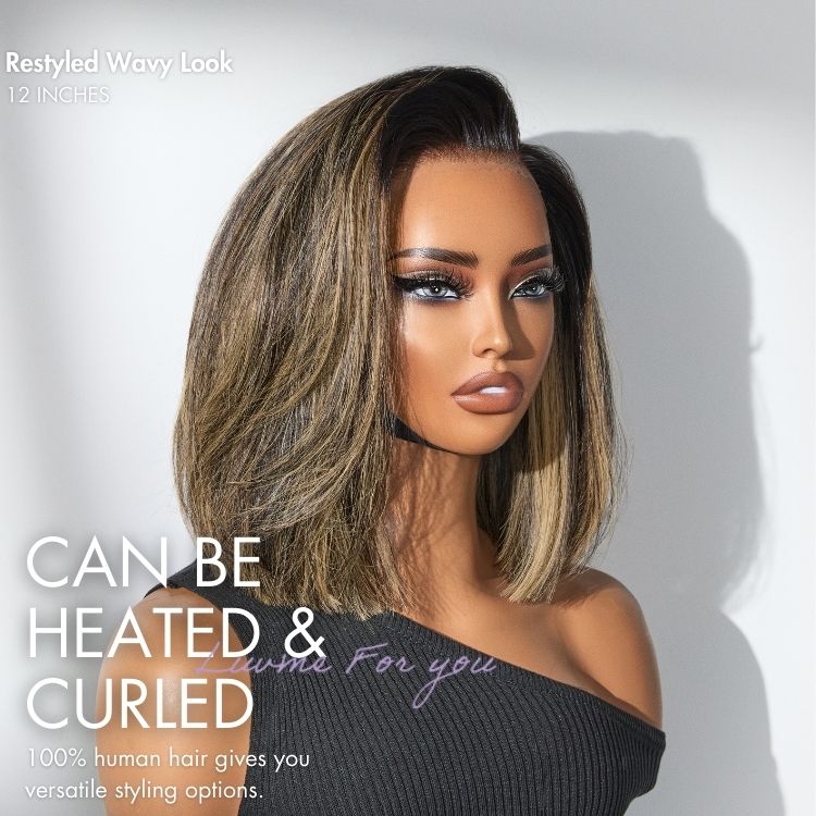 Luvme All-Day Comfort™ Wig Blonde Highlight Blunt Cut Bob Glueless Minimalist HD Lace Short Bob Wig Pre-Cut Lace-20