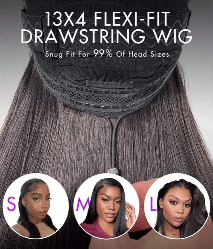 Tiktok Exclusive | PreMax 180% / 250% Density Water Wave Glueless Flexi-Fit Drawstring 13x4 Frontal Lace Fluffy Curly Wig Pre-Cut Lace-14
