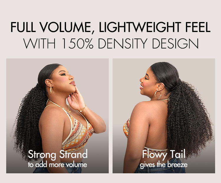 Luvme Too Easy Texture Kinky Curly Flexi-Fit Invisible Drawstring Clip-In Ponytail Extension Human Hair-12