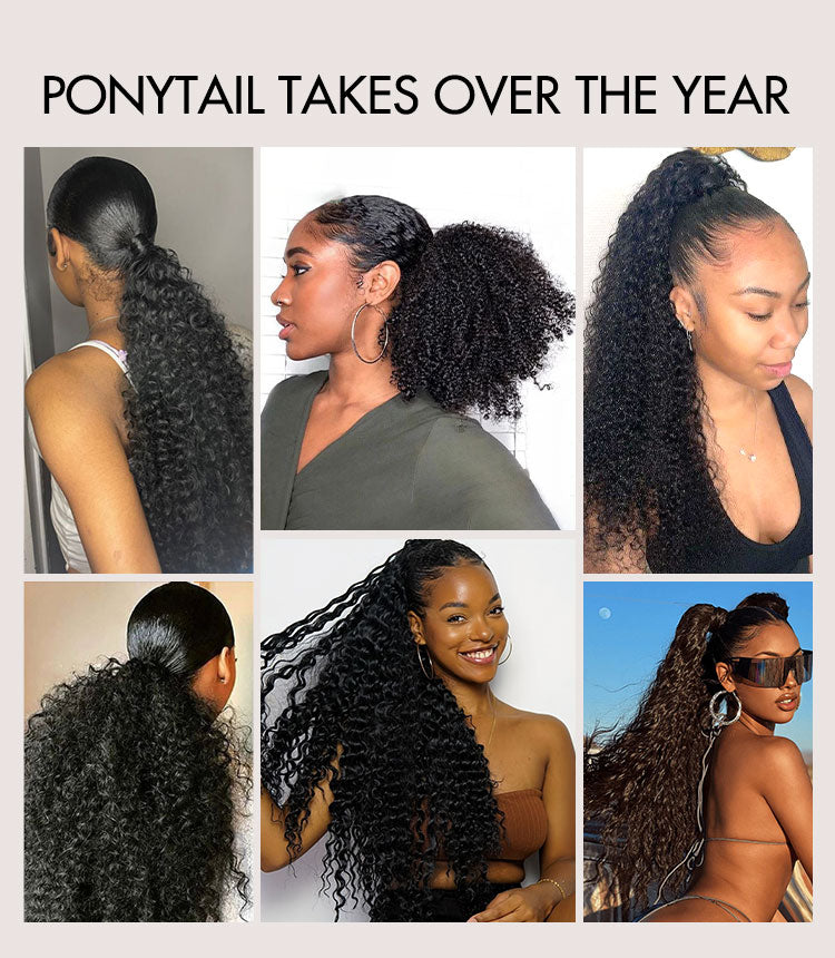 Luvme Too Easy Texture Kinky Curly Flexi-Fit Invisible Drawstring Clip-In Ponytail Extension Human Hair-14