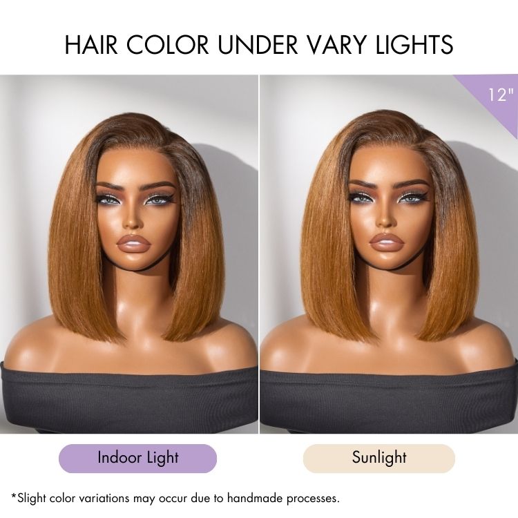 Luvme All-Day Comfort Wig Ombre Ginger Blunt Cut Bob Glueless Minimalist HD Lace Wig Pre-Cut Lace-09