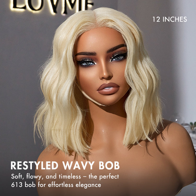 Easily Redyed 613 Blonde Blunt Cut Bob Wig Glueless Deep Middle Part 2x6 HD Lace Wig Pre-Cut Lace-03