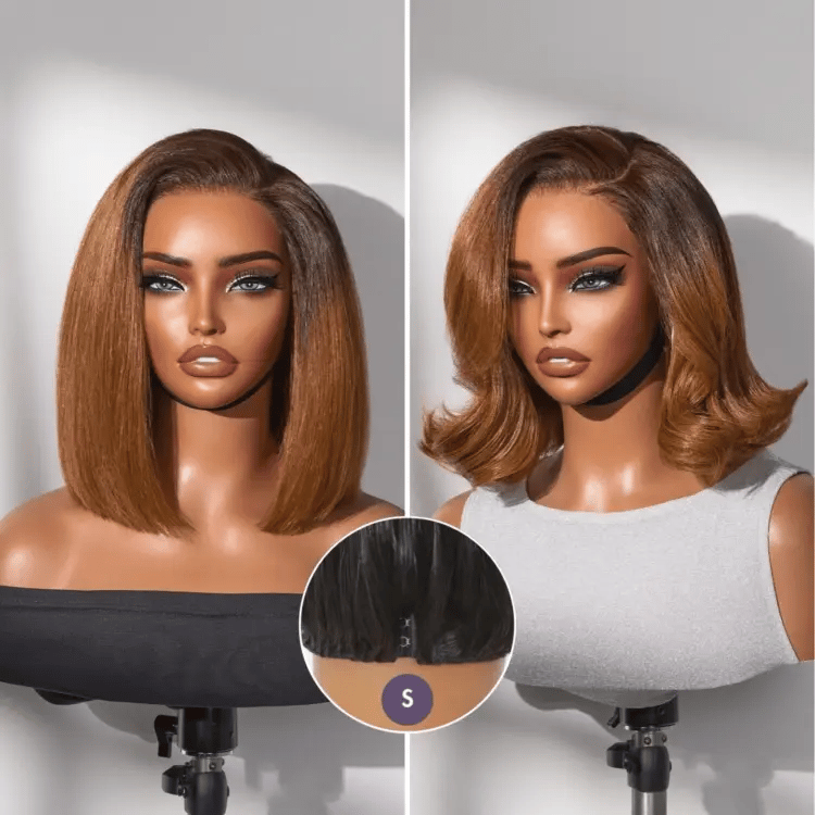 Luvme Hair All-Day Comfort™ blunt cut bob wig with pre-cut lace, natural-looking HD lace, short human hair, glueless style