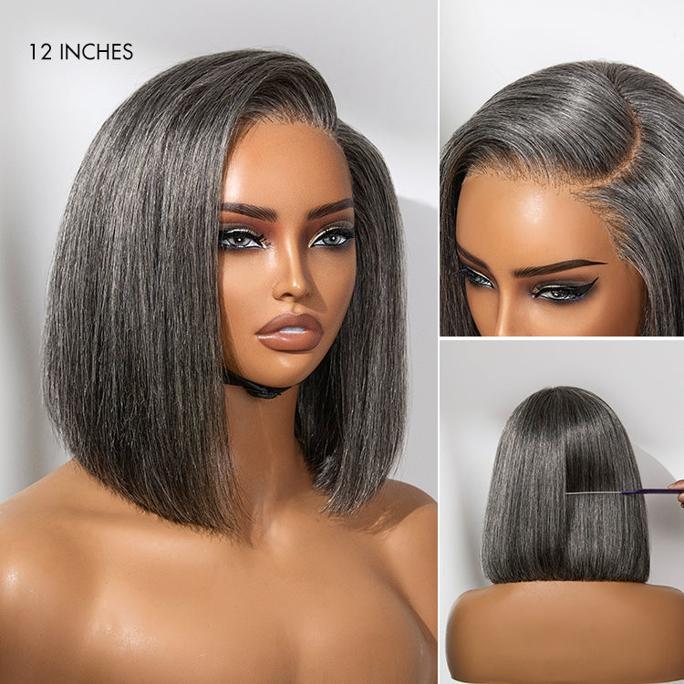 AiryFit™ Scalp Care Wigs | Silky Blunt Cut Bob Snugfit Glueless Minimalist HD Lace Short Wig Pre-Cut Lace-04