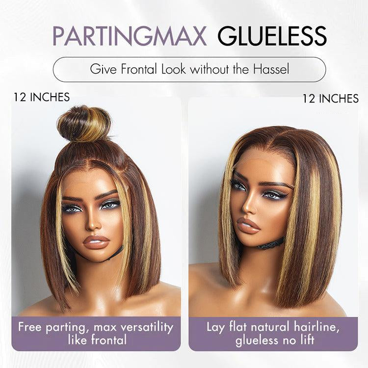 Luvme Hair PartingMax Glueless Wig Honey Blonde Highlight Silky Blunt Cut 7x6 Closure HD Lace Bob Wig-07