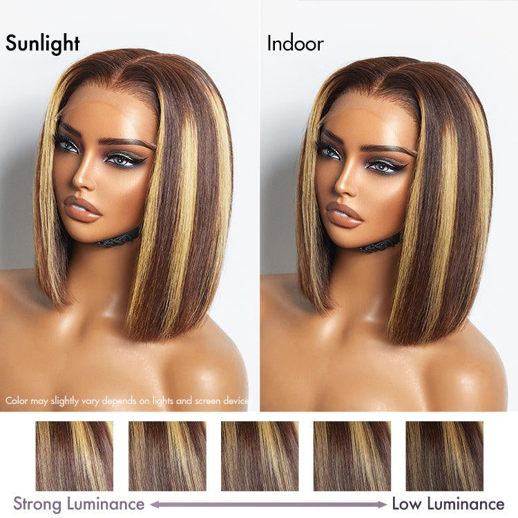 Luvme Hair PartingMax Glueless Wig Honey Blonde Highlight Silky Blunt Cut 7x6 Closure HD Lace Bob Wig-10