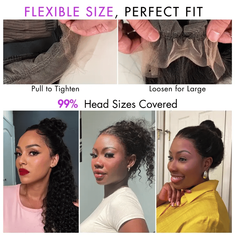 Crazy Wednesday | Water Wave 360 Lace Flexi-Fit Invisi Drawstring Cap Long Wig 100% Human Hair Pre-bleached & Pre-plucked & Pre-Cut Lace-05