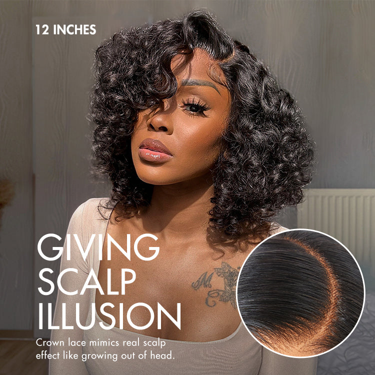 Effortless Elegance Copper Highlight / Natural Black Bouncy Curly Wig Minimalist HD Lace Glueless Wig Pre-Cut Lace-22