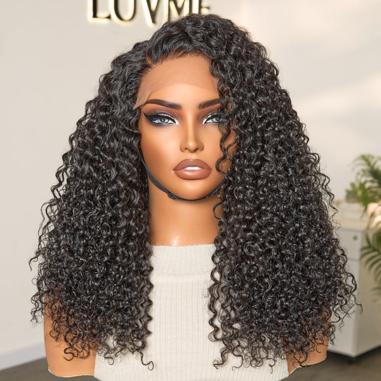 Water Wave Glueless 5x5 Closure Pre-Cut Lace Wet and Wavy Human Hair Wig Breathable Cap-14