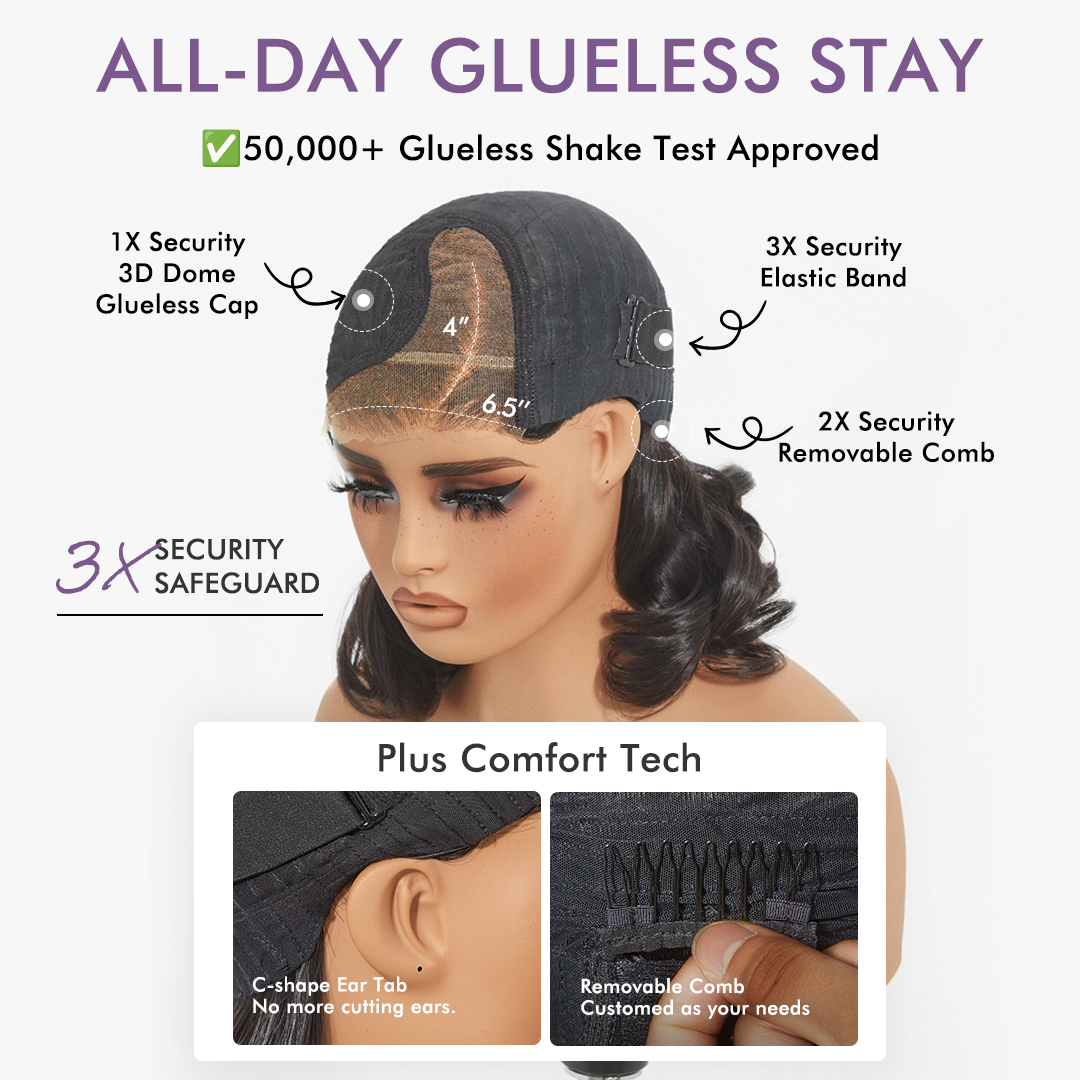 Luvme All-Day Comfort™ Wig Brown Highlight Deep Wave Glueless Minimalist HD Lace Curly Wig Pre-Cut Lace-36