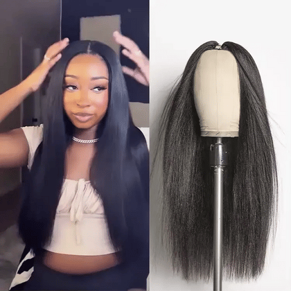 Luvme Too Easy Texture Yaki Straight Glueless V Part Flexi-Fit Drawstring Wig Beginner Friendly-01