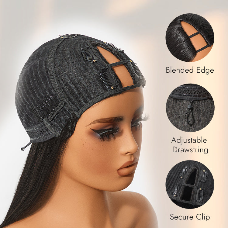 Luvme Too Easy Texture Yaki Straight Glueless V Part Flexi-Fit Drawstring Wig Beginner Friendly-08
