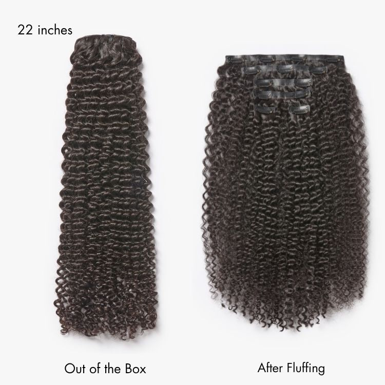 Luvme Too Easy Texture Kinky Curly Invisible Edge Clip in Hair Extensions Human Hair 110g 6pcs with Free Gift-04