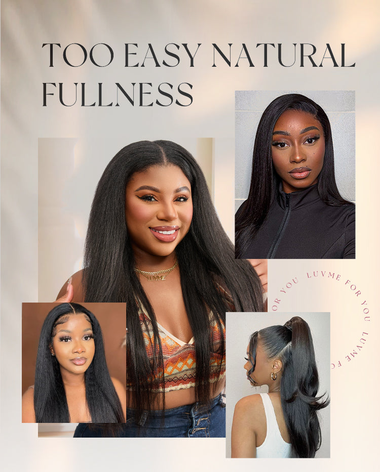 Exclusive Sale | Luvme Too Easy Texture 180% Density Yaki Straight Glueless V Part Flexi-Fit Drawstring Wig Beginner Friendly-15
