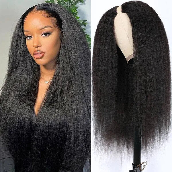 Exclusive Sale | Protective V Part Glueless Long Wig 100% Human Hair (Kinky Straight / Body Wave / Jerry Curly)-13