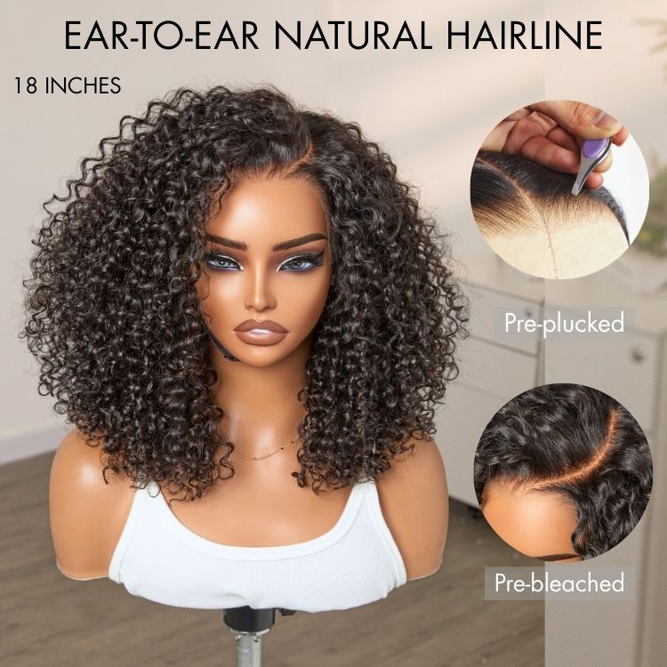 180% Density Face-Framing Trendy Curly Wig Glueless Ear-to-ear Wide T Lace Front Wig Human Hair-13