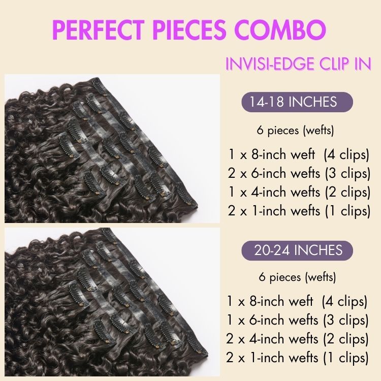 New Customers Only | Messy Burmese Curly Invisible Edge Seamless Clip in Extensions Human Hair with Free Gift-10