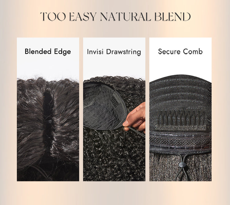 Exclusive Sale | Luvme Too Easy Texture 180% Density Yaki Straight Glueless V Part Flexi-Fit Drawstring Wig Beginner Friendly-12