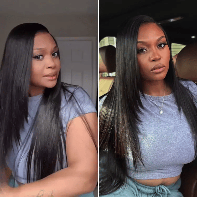 New Customers Only | Luvme All-Day Comfort™ Wig Layered Light Yaki Straight / Loose Body Wave Glueless 7x6 Closure HD Lace Human Hair Wig Pre-Cut Lace-01