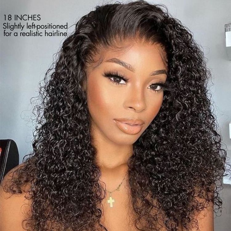 12-inch wet and wavy natural side part lace closure wig
