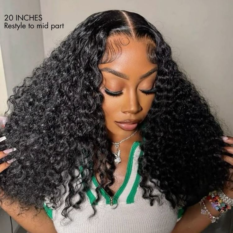 Wash & Wear™ Wet and Wavy 5x5 Closure Pre-Cut Lace Water Wave Wig Glueless Side Part Human Hair Wig-07