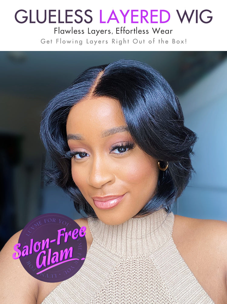 New Customers Only | 1 SEC INSTALL WIG | Elegant Boss Vibe Short Pixie Cut Natural Black / Ombre Brown Glueless Minimalist HD Lace Wig Pre Cut Lace-16