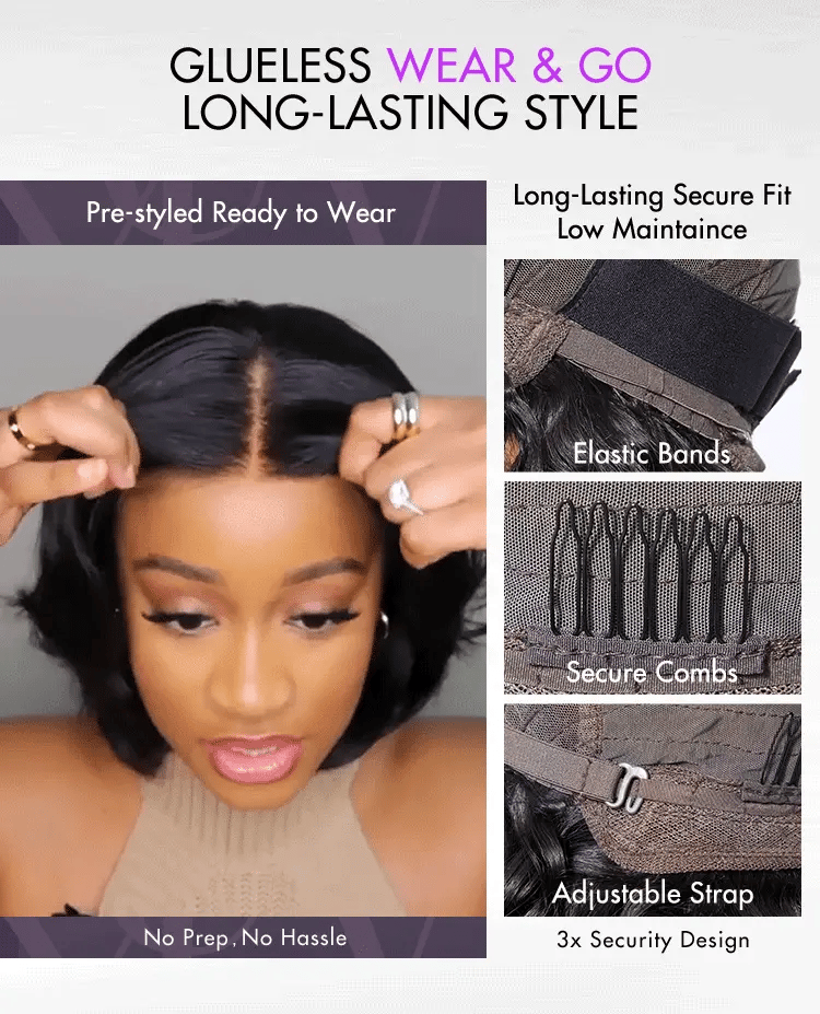 Crazy Wednesday | 1 SEC INSTALL WIG | Elegant Boss Vibe Short Pixie Cut Natural Black / Ombre Brown Glueless Minimalist HD Lace Wig Pre Cut Lace-19
