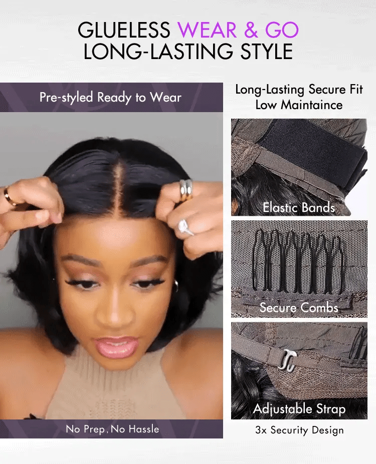 New Customers Only | 1 SEC INSTALL WIG | Elegant Boss Vibe Short Pixie Cut Natural Black / Ombre Brown Glueless Minimalist HD Lace Wig Pre Cut Lace-20