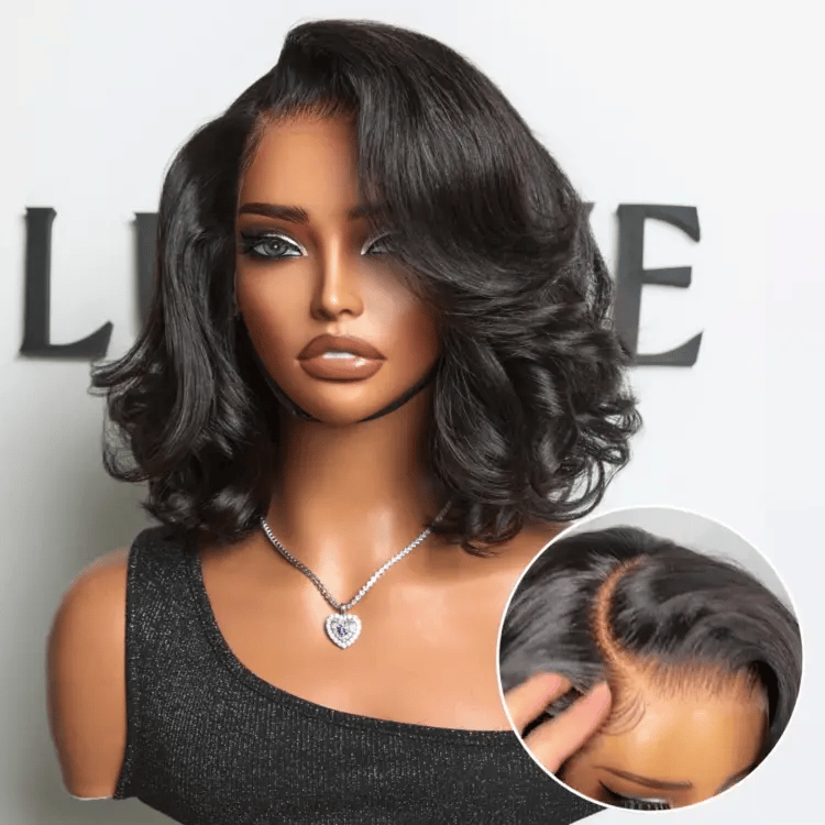 PreMax Loose Body Wave Short Bob Wig Glueless 13x4 Frontal Lace Human Hair Wig Pre-Cut Lace-01