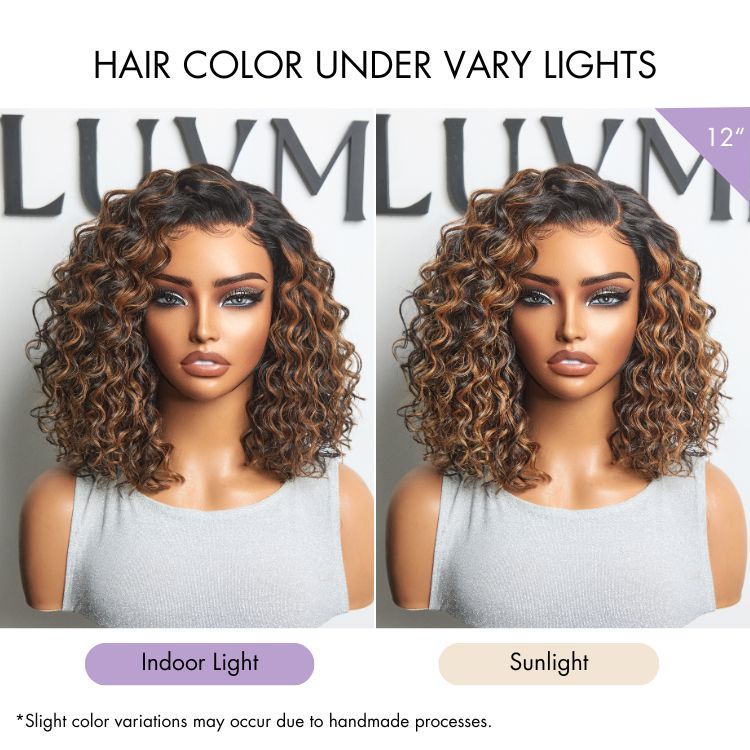 Luvme All-Day Comfort Deep Wave HD lace human hair curly wig with pre-cut lace, glueless and minimalist design
