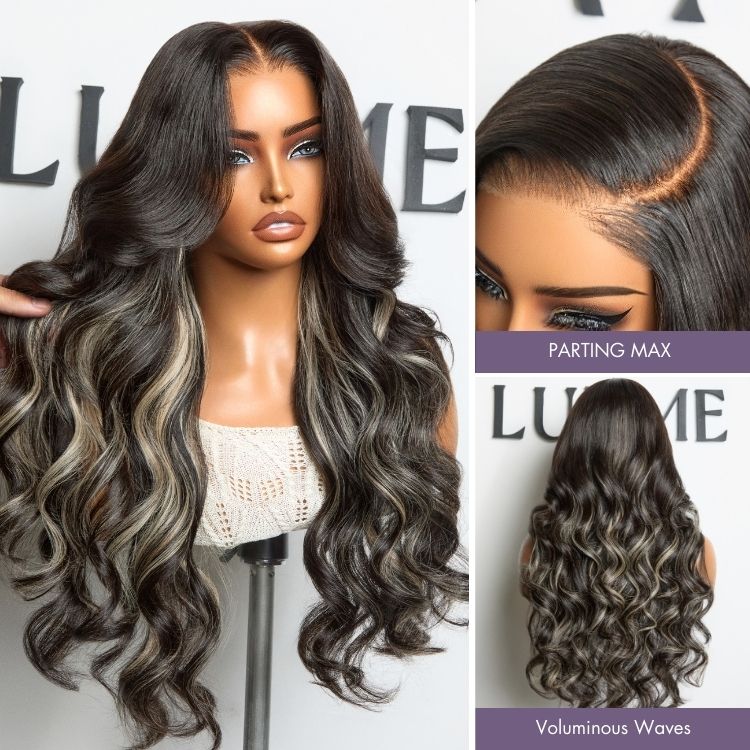 Luvme Hair glueless 7x6 closure HD lace long body wave wig with pre-cut lace and 180% to 250% density for all-day comfort.