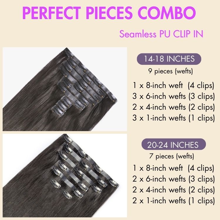 2 Packs Straight / Body Wave / Kinky Curly / Yaki Straight / Kinky Straight Clip in Hair Extensions with Free Gift-08