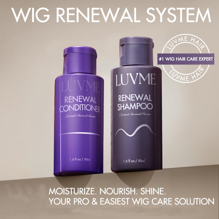 Luvme Hair Care Renewal Kit with shampoo and conditioner bottles, 1.60 Fl Oz each, for healthy hair nourishment