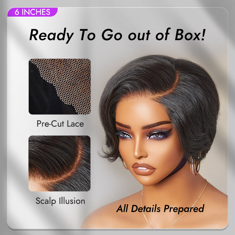 Affordable Pixie Cut Minimalist HD Lace Glueless Wig Pre-Cut Lace-23