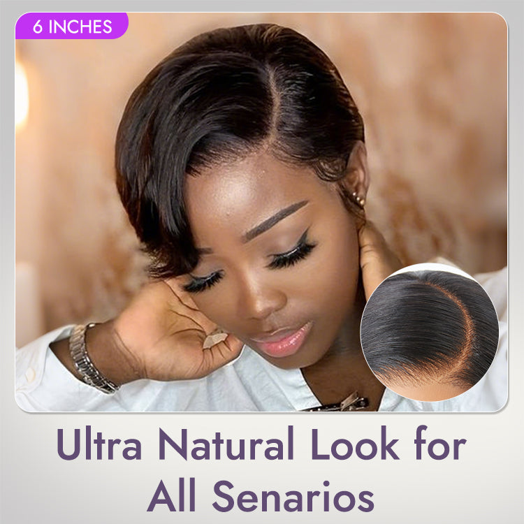 New Customers Only | Affordable Pixie Cut Minimalist HD Lace Glueless Wig Pre-Cut Lace-03