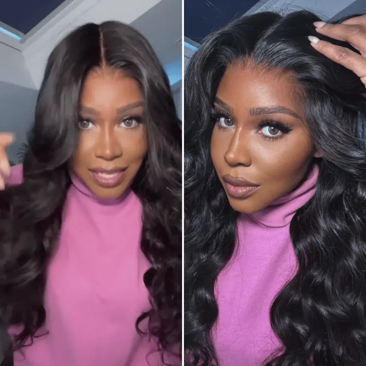 Luvme Hair All-Day Comfort™ glueless body wave long wig with 7x6 HD lace closure, pre-cut lace, and high-density options.