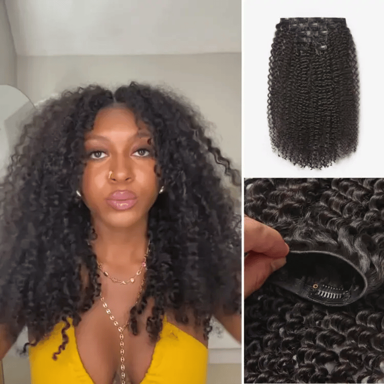 Luvme Too Easy Texture™ Kinky Curly Invisible Edge Clip in Hair Extensions Human Hair 110g 6pcs with Free Gift-18