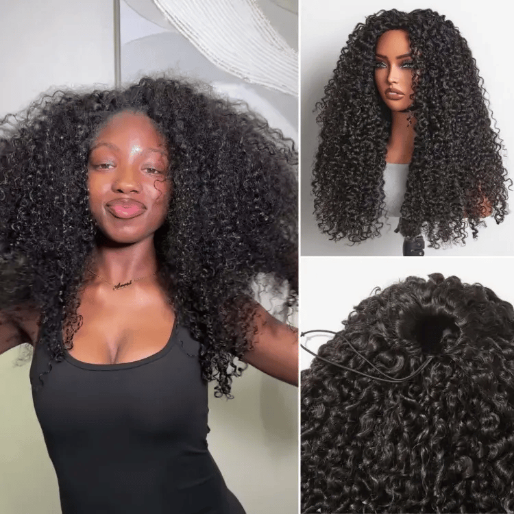Luvme Too Easy Texture Messy Curly Half Wig Glueless Flexi-Fit Drawstring Wig Beginner Friendly-01