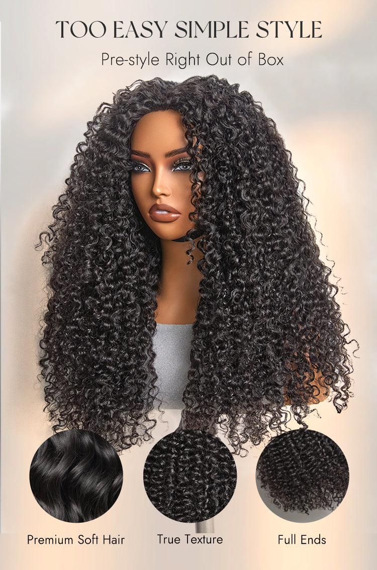 Luvme Too Easy Texture Messy Curly Half Wig Glueless Flexi-Fit Drawstring Wig Beginner Friendly-11