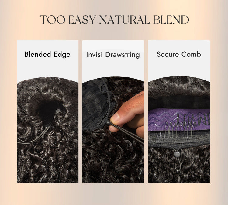 Luvme Too Easy Texture Messy Curly Half Wig Glueless Flexi-Fit Drawstring Wig Beginner Friendly-12